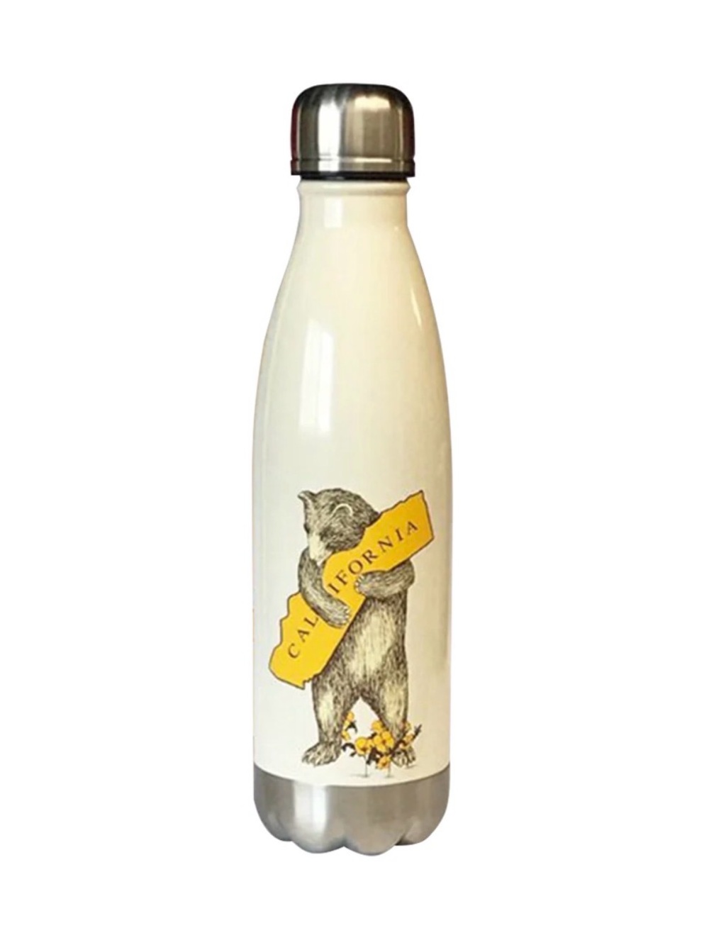 SF Mercantile Water Bottle CA Bear Hug Stainless Steel- Antique White